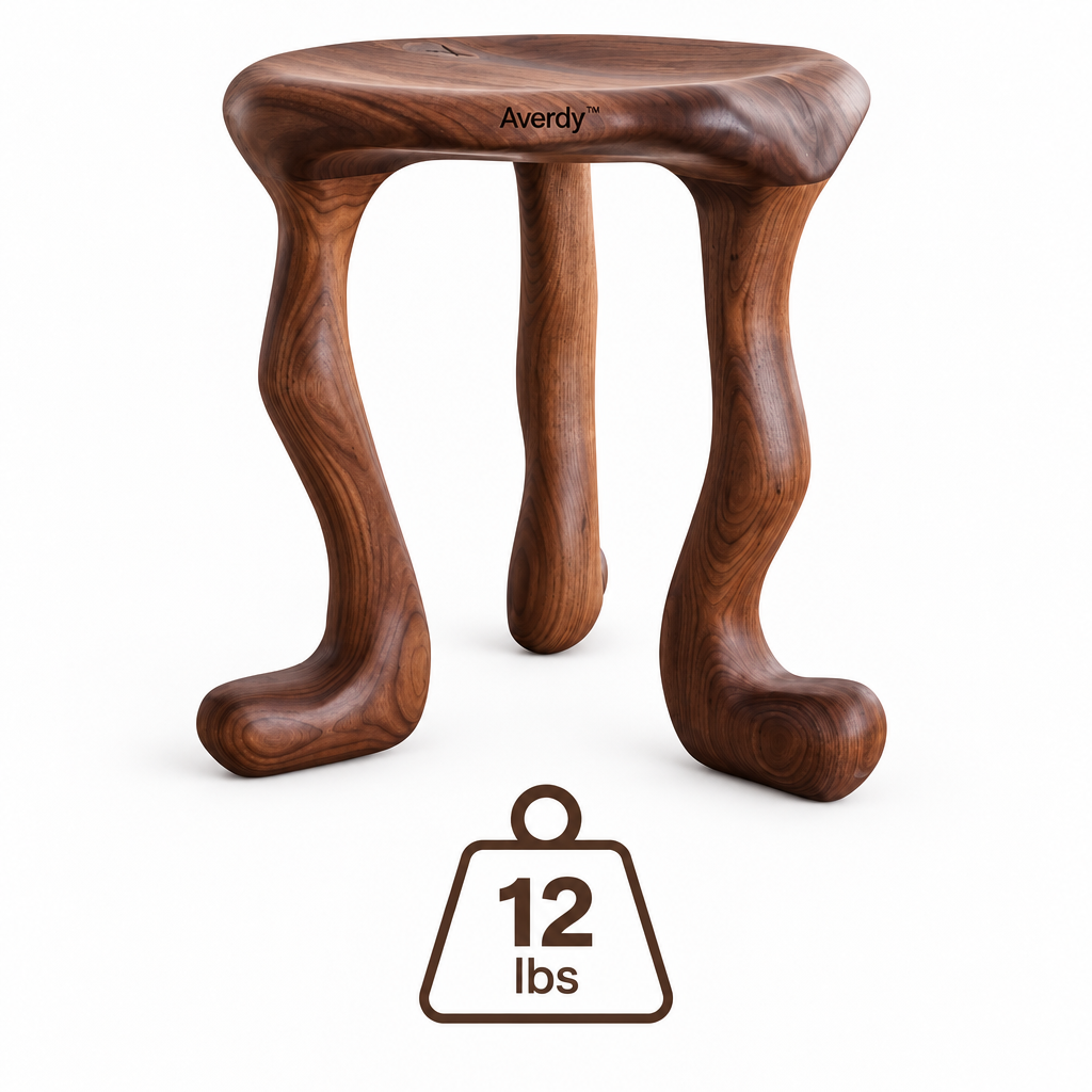 Averdy™ Reverie Brown Curved-Leg Art Stool — additional product information