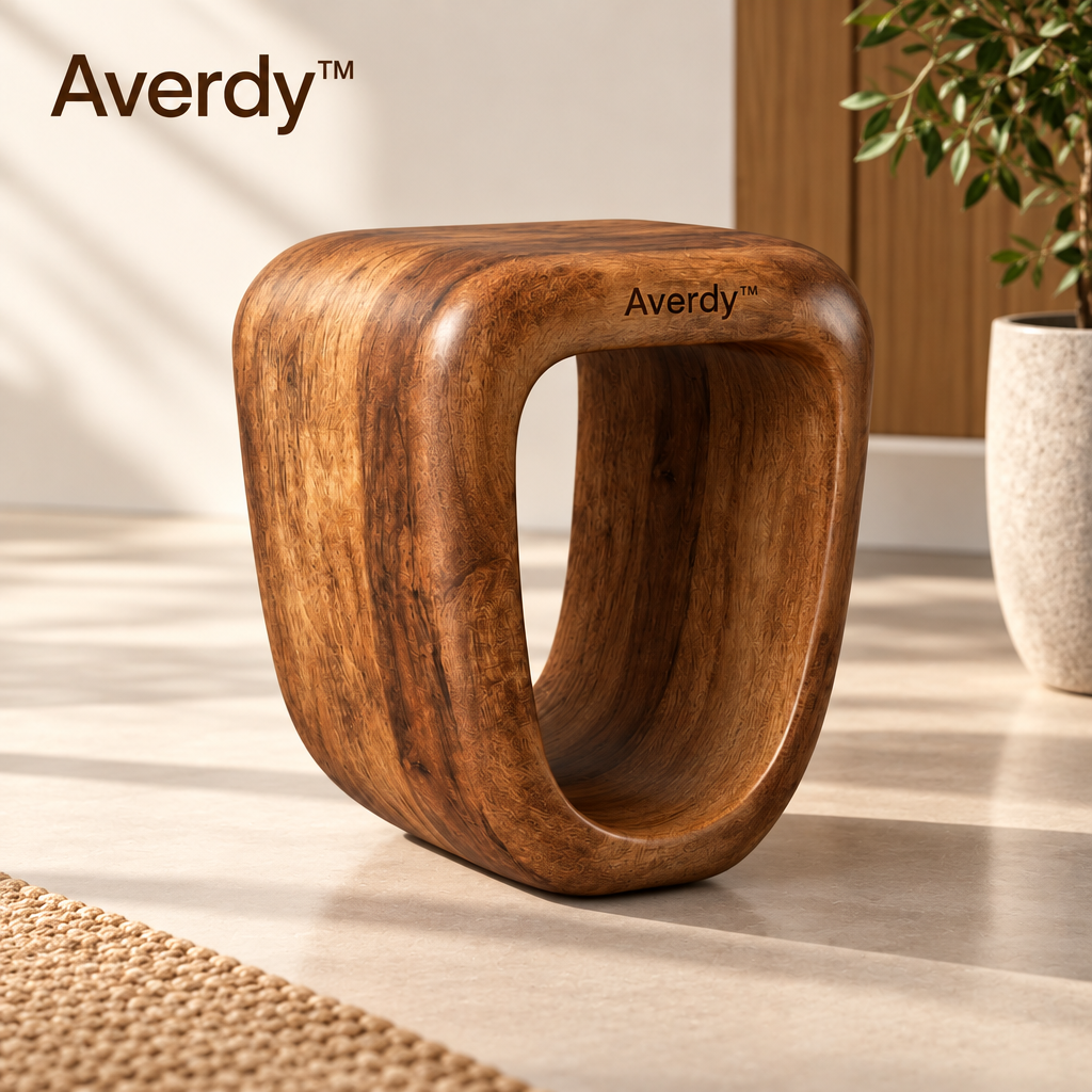 Averdy™ Portal Brown Hollow-Form Stool — styled view