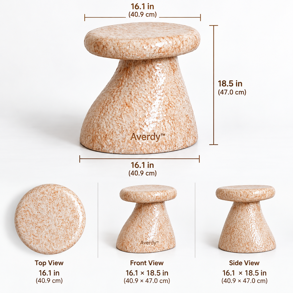Averdy™ Orbit Blush Angled-Pedestal Stool — product specifications