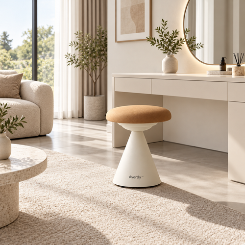 Averdy™ Cove Caramel & Ivory Pedestal Stool — additional view