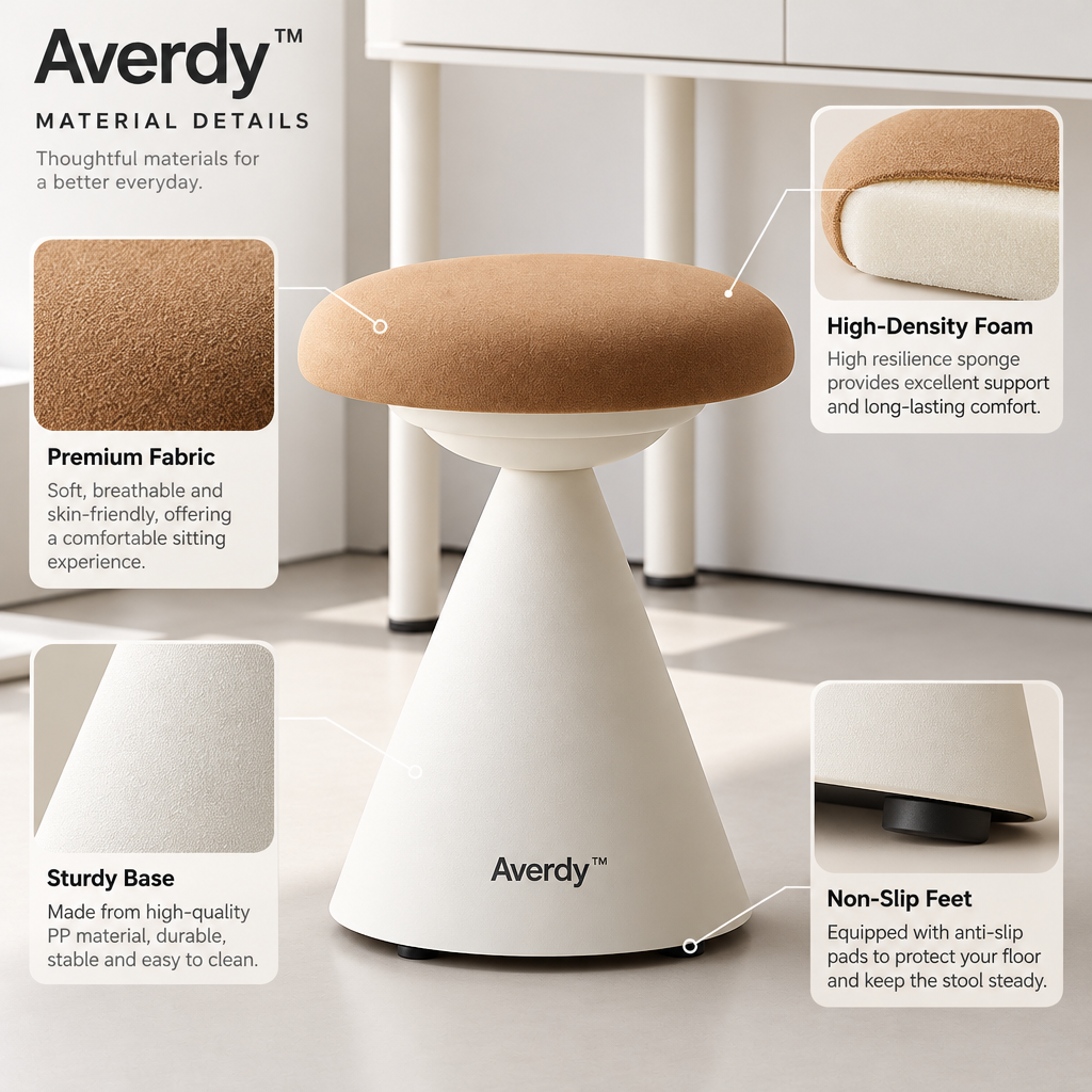 Averdy™ Cove Caramel & Ivory Pedestal Stool