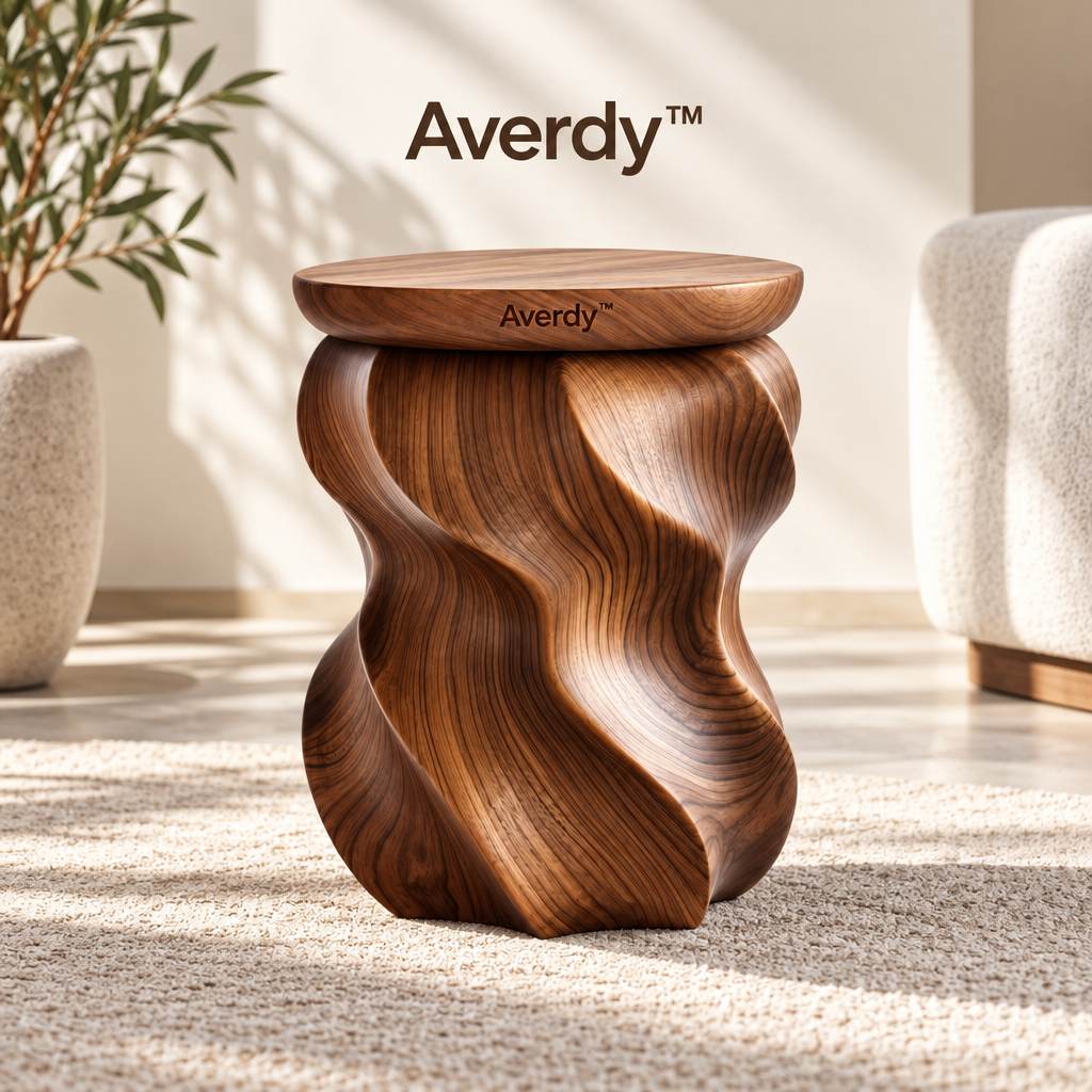 Averdy™ Helix Walnut-Tone Spiral Stool