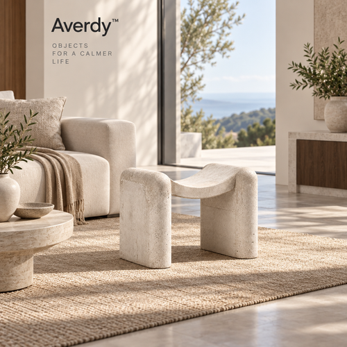 Averdy™ Arc Ivory Saddle Accent Stool — additional view
