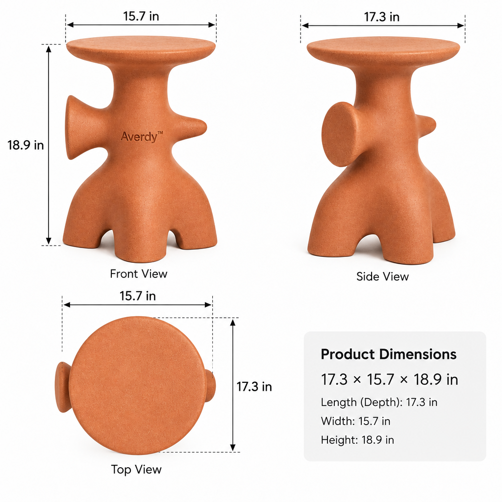 Averdy™ Totem Terracotta Sculptural Stool — product specifications
