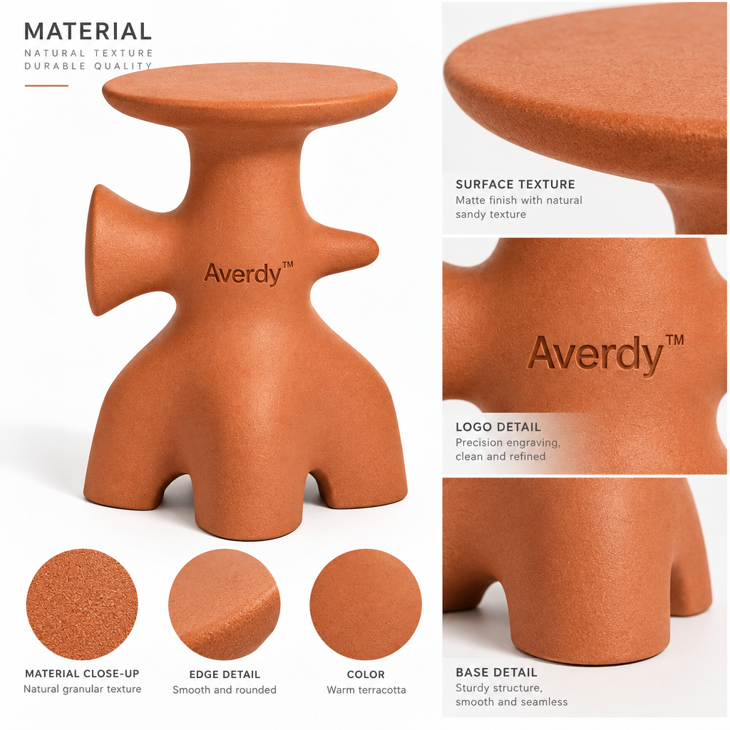 Averdy™ Totem Terracotta Sculptural Stool — design details