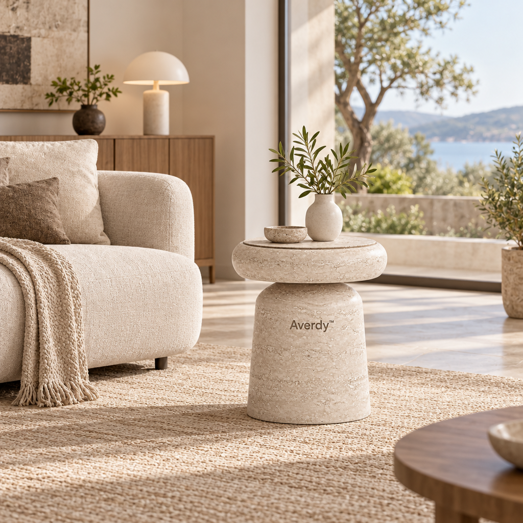 Averdy™ Mesa Sand Round-Top Accent Stool — additional view